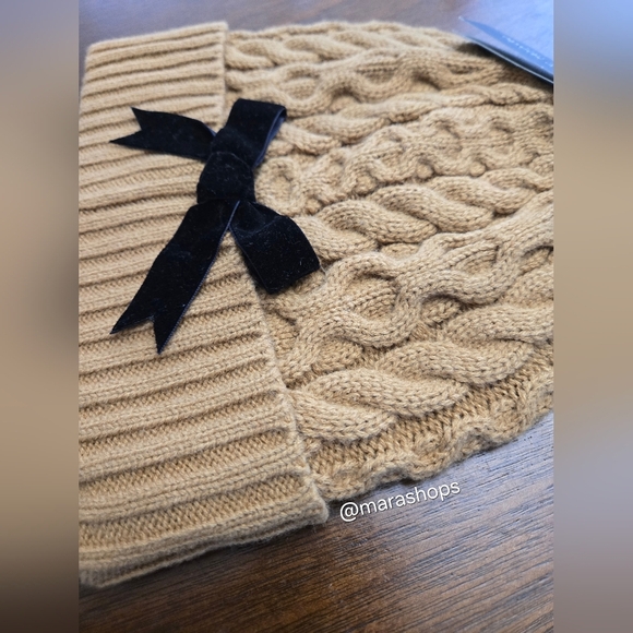 Kate Spade Tan Bow Cable Knit Beanie - Picture 2 of 4